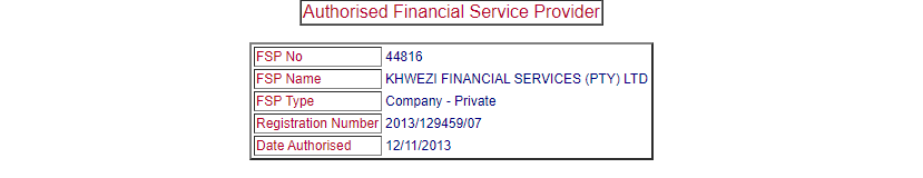 KhweziTrade FSP Entry